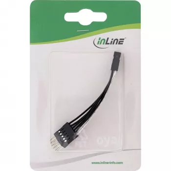 Extensão USB interna InLine 2x 5 pinos macho / fêmea direta, 0.05m