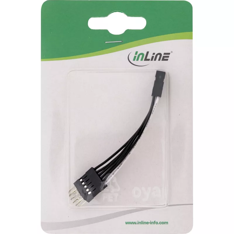 Extensão USB interna InLine 2x 5 pinos macho / fêmea direta, 0.05m