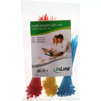 Caixa de abraçadeiras InLine 150 unid. multicolor — embalagem de 500 unid. no total (MPN 59978E)