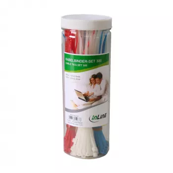 Caixa de abraçadeiras InLine 300 unid. multicolor — 300 abraçadeiras