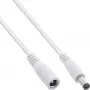 Cabo de extensão DC InLine, macho/fêmea DC 5,5x2,1mm, branco, 1m