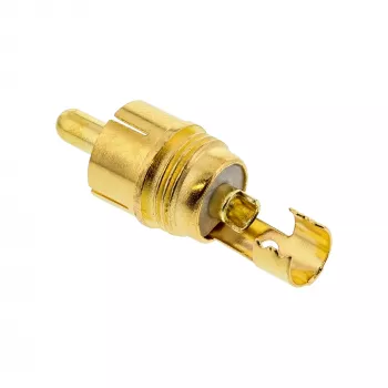 Ficha RCA metálica InLine para soldar, preto, anel vermelho, para cabo de 6 mm