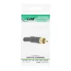 Ficha RCA metálica InLine para soldar, preto, anel vermelho, para cabo de 6 mm