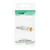 Ficha RCA metálica InLine, macho, para soldar, prateado, anel vermelho, para cabo de 6 mm