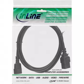 Cabo adaptador de alimentação InLine, IEC-60320 C14 para C19, 3x1,5mm², máx. 10A, 2m