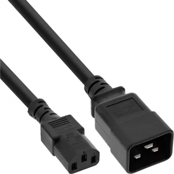 Cabo adaptador de alimentação InLine, IEC-60320 C20 para C13, 3x1,5mm², máx. 10A, 2m