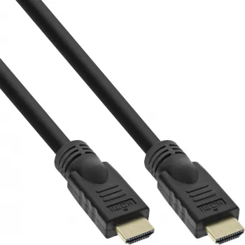 Cabo HDMI High Speed HiD InLine com Ethernet, 4K2K, M/M, contactos dourados, 20 m