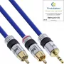 Cabo de áudio InLine Premium 2x ficha RCA / ficha 3,5 mm dourado 0,5 m
