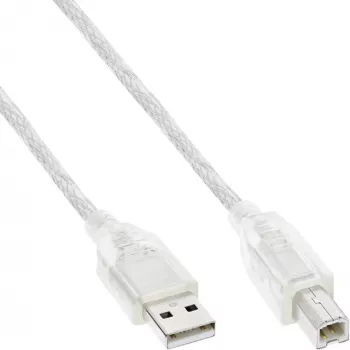 Cabo USB 2.0 Type-A macho / Type-B macho InLine 34510T 1 m transparente