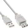 Cabo de extensão USB 2.0 InLine Type-A macho/fêmea, bege, 1,8 m, Bulk