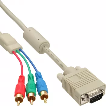 Cabo VGA RGB InLine ficha VGA / 3x ficha RCA 2 m