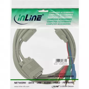 Cabo VGA RGB InLine ficha VGA / 3x ficha RCA 2 m