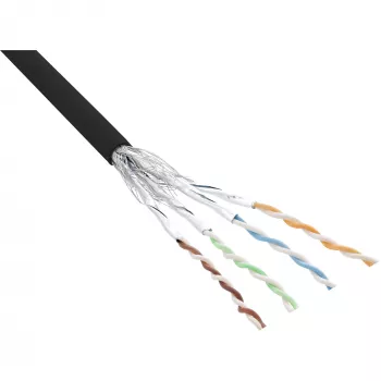 Cabo de rede InLine S/FTP PiMF Cat.6 preto AWG27 PVC CU 100 m