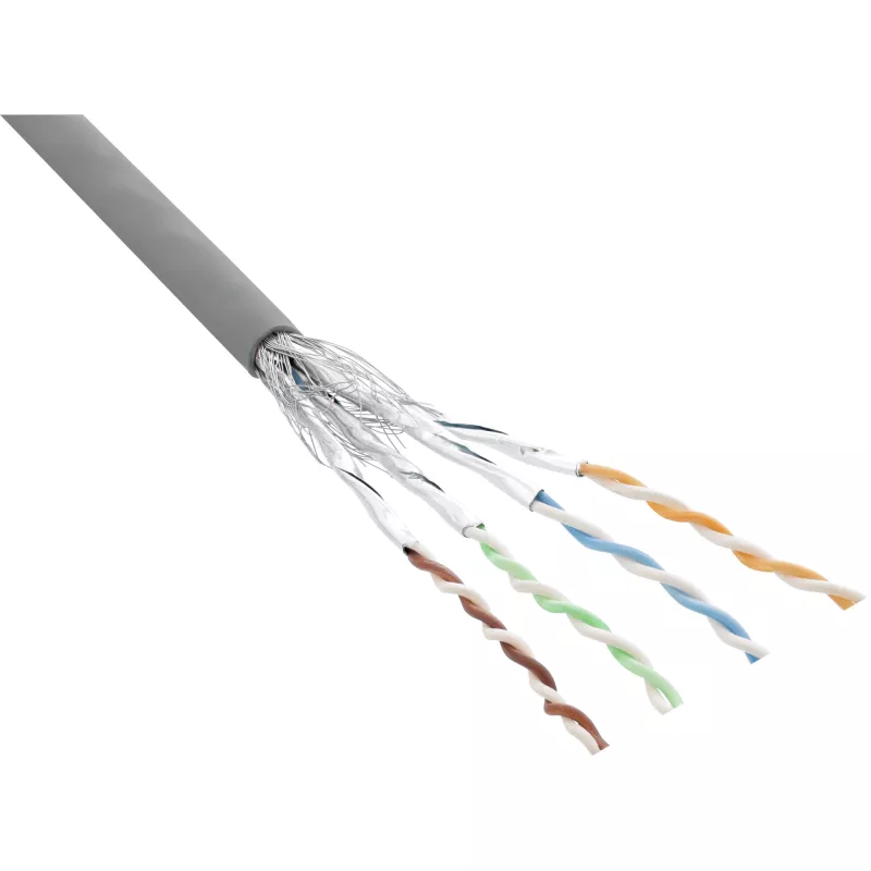 Cabo de rede InLine S/FTP PiMF Cat.6 cinzento AWG27 PVC CU 100 m