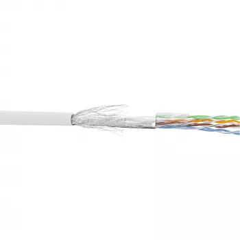 Cabo de rede InLine SF/UTP Cat.5e AWG26 CCA PVC branco 100 m