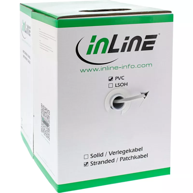 Cabo de rede InLine SF/UTP Cat.5e AWG26 CCA PVC branco 100 m