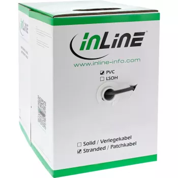 Cabo de rede InLine SF/UTP Cat.5e AWG26 CCA PVC preto 100 m
