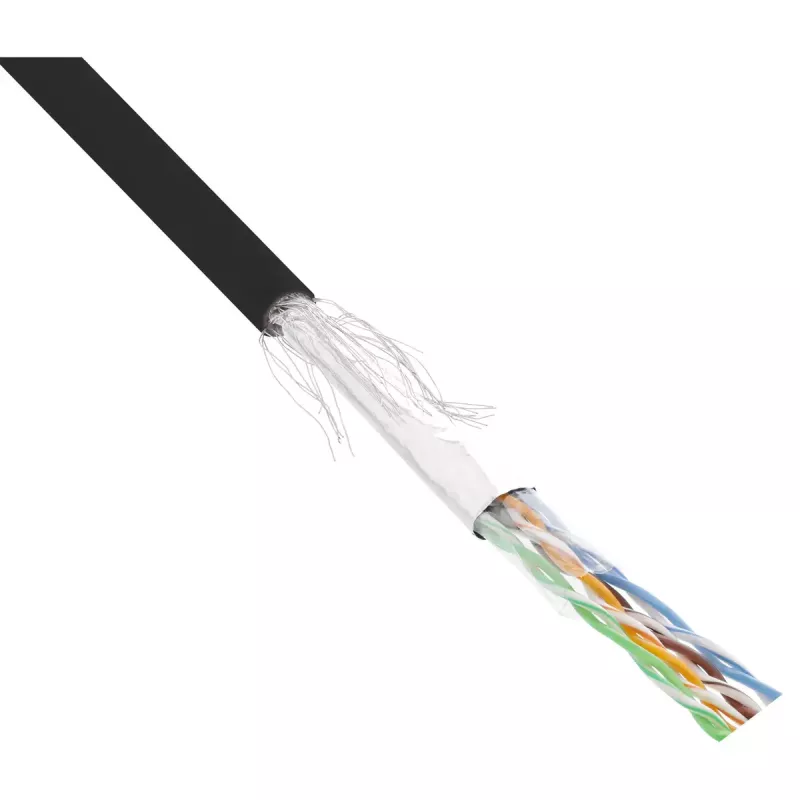 Cabo de rede InLine SF/UTP Cat.5e AWG26 CCA PVC preto 100 m