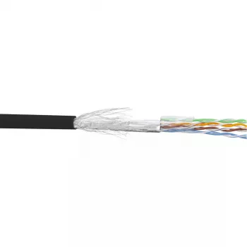 Cabo de rede InLine SF/UTP Cat.5e AWG26 CCA PVC preto 100 m