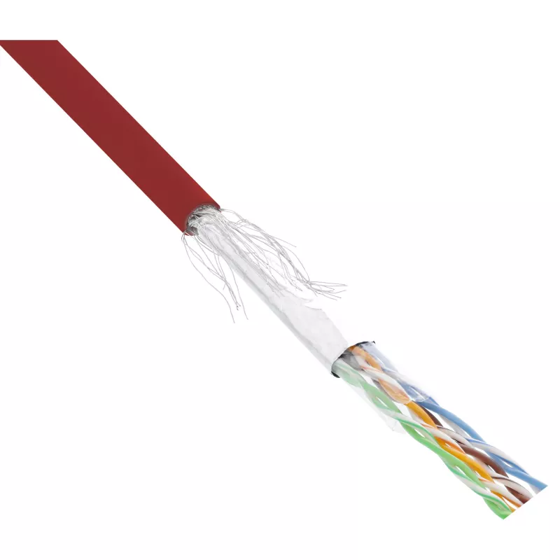 Cabo de rede InLine SF/UTP Cat.5e AWG26 CCA PVC vermelho 100 m