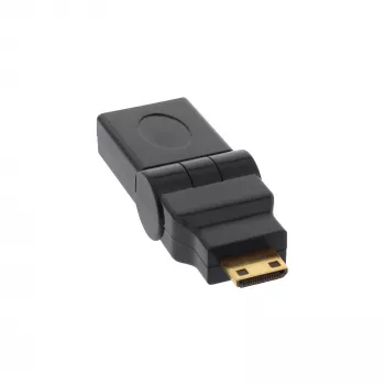 Adaptador HDMI InLine 17690M conector fêmea HDMI A / conector macho HDMI C dobrável dourado