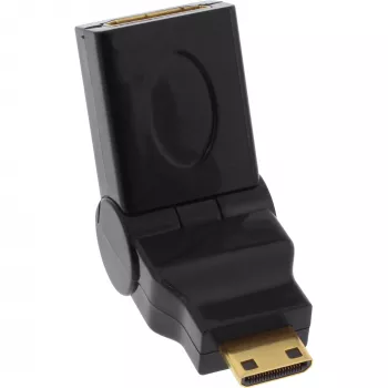 Adaptador HDMI InLine 17690M conector fêmea HDMI A / conector macho HDMI C dobrável dourado