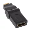 Adaptador HDMI InLine 17690M conector fêmea HDMI A / conector macho HDMI C dobrável dourado