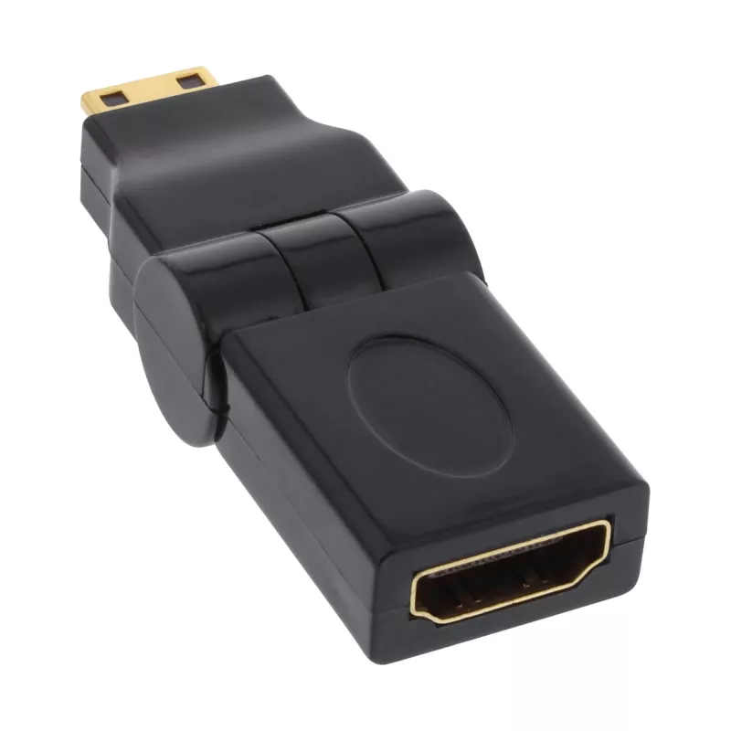 Adaptador HDMI InLine 17690M conector fêmea HDMI A / conector macho HDMI C dobrável dourado