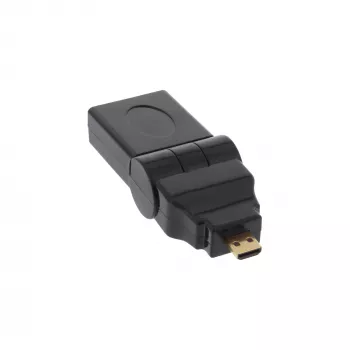 Adaptador HDMI Type-A fêmea / Type-D macho articulado dourado InLine 17690L