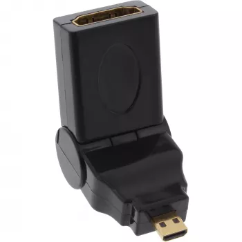 Adaptador HDMI Type-A fêmea / Type-D macho articulado dourado InLine 17690L