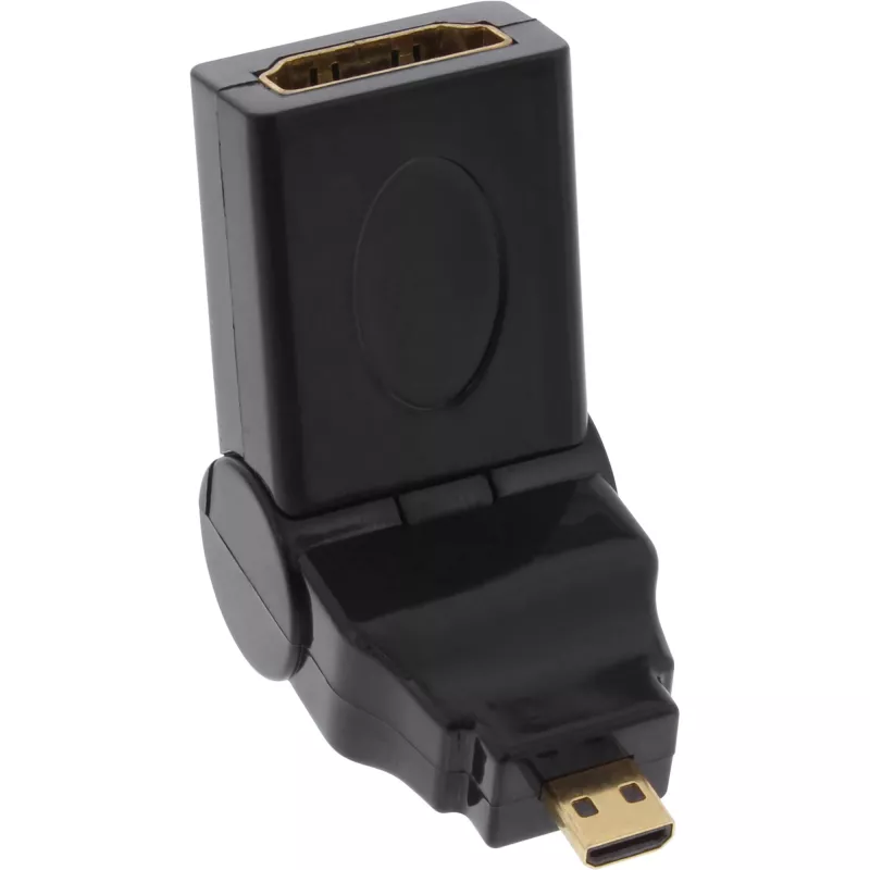 Adaptador HDMI Type-A fêmea / Type-D macho articulado dourado InLine 17690L