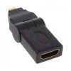Adaptador HDMI Type-A fêmea / Type-D macho articulado dourado InLine 17690L
