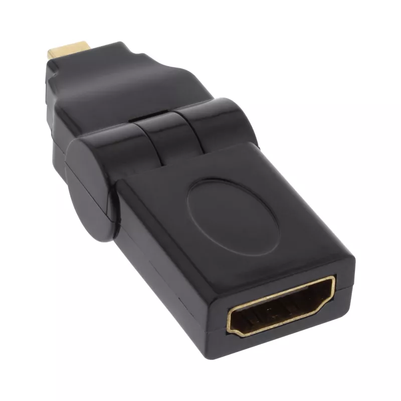 Adaptador HDMI Type-A fêmea / Type-D macho articulado dourado InLine 17690L