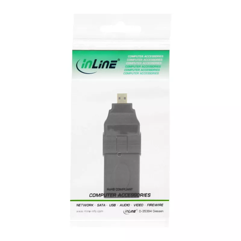 Adaptador HDMI Type-A fêmea / Type-D macho articulado dourado InLine 17690L