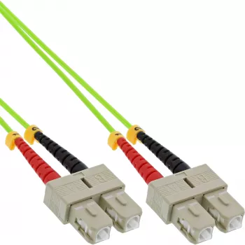 Cabo de fibra ótica duplex InLine SC/SC 50/125µm OM5 15 m