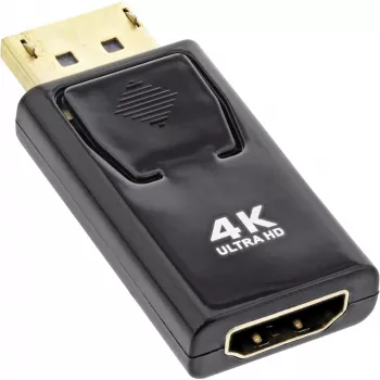 Conversor InLine DisplayPort macho / HDMI fêmea, 4K/60Hz, com áudio