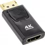 Conversor InLine DisplayPort macho / HDMI fêmea, 4K/60Hz, com áudio