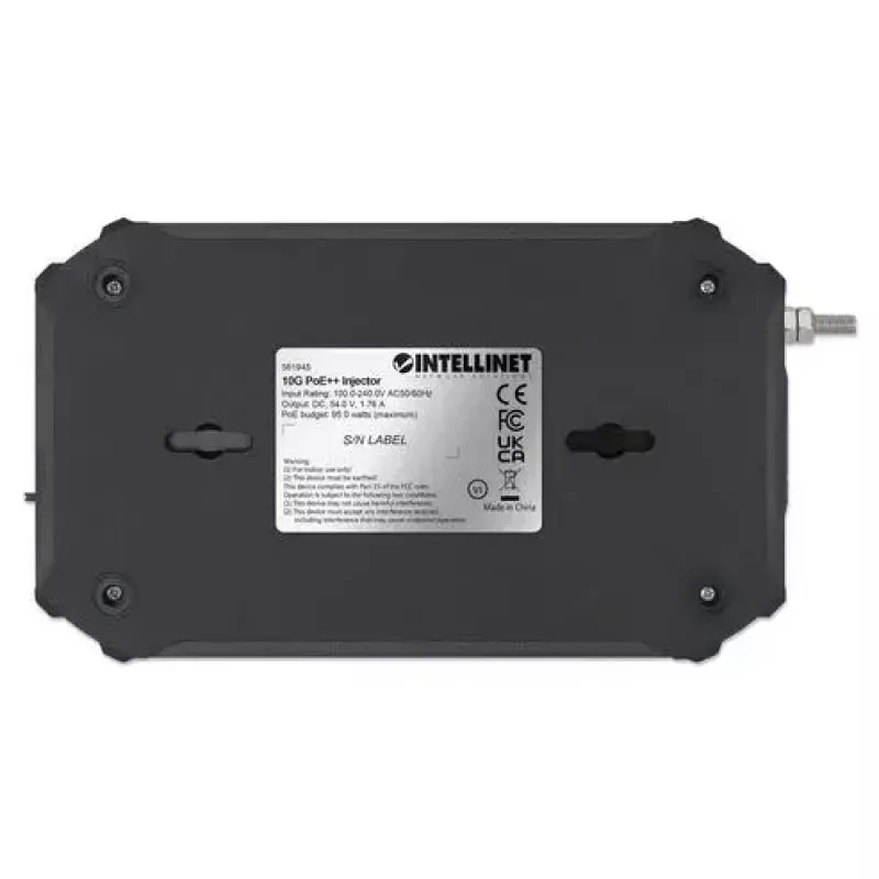 Intellinet Injetor 10G PoE++, uma porta de 95 W, IEEE 802.3bt (4PPoE), caixa de plástico (561945)