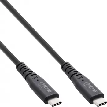 Cabo USB4 InLine, USB-C macho/macho, PD 240W, 8K60Hz, TPE preto 1 m