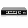 Intellinet Switch Gigabit Ethernet PoE+ de 5 portas com porta SFP, orçamento PoE de 91W