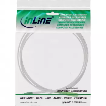 InLine Cabo de fibra ótica simplex, FTTH, LC/APC8° para SC/APC8° 9/125µm OS2 15m