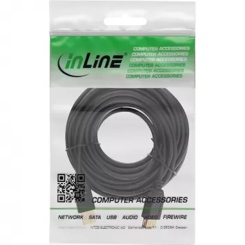 Cabo de extensão USB 2.0 InLine Type-A macho/fêmea, banhado a ouro, preto, 3 m
