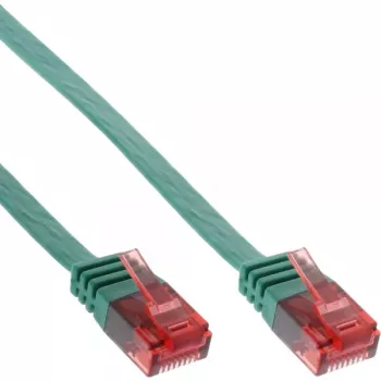 Cabo patch plano ultraslim InLine U/UTP Cat.6 Gigabit verde 3 m