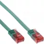 Cabo patch plano ultraslim InLine U/UTP Cat.6 Gigabit verde 3 m