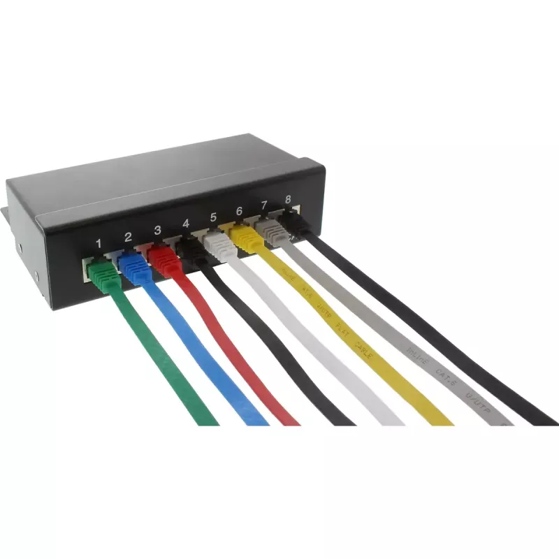 Cabo patch plano ultraslim InLine U/UTP Cat.6 Gigabit preto 5 m