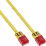 Cabo patch plano ultrafino InLine U/UTP Cat.6 Gigabit amarelo 1 m