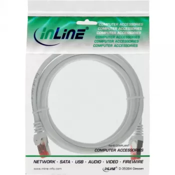 Cabo patch InLine S/FTP PiMF Cat.6 250MHz PVC cobre branco 25m