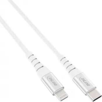 Cabo InLine USB-C Lightning, para iPad, iPhone, iPod, prateado/alumínio, 1 m