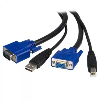 Cabo KVM USB 2 em 1 StarTech.com 6 ft, 1,8 m, VGA, preto, USB, USB A + VGA, USB B + VGA