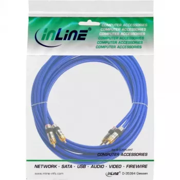 Cabo de áudio RCA Premium InLine 2x ficha RCA / ficha banhado a ouro 7 m